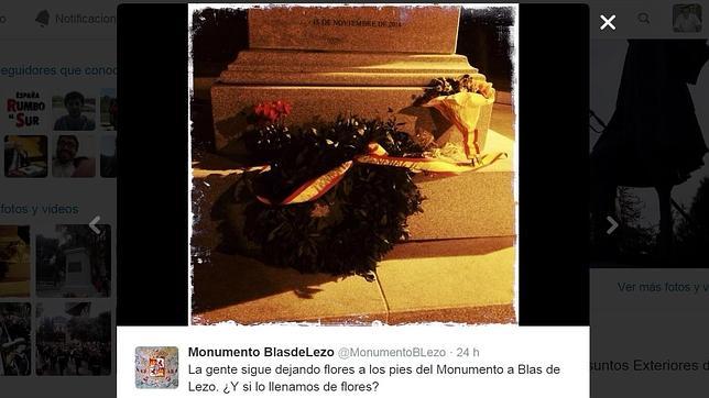 Campaña para «llenar de flores» la estatua de Blas de Lezo en la plaza de Colón