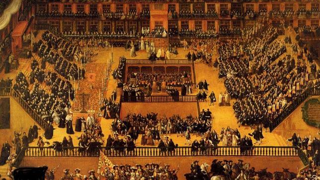 Un auto da fe en la Plaza Mayor de Madrid en 1680. El cuadro lleva fecha de 1683.