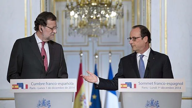 Rajoy y Hollande durante su comparecencia conjunta