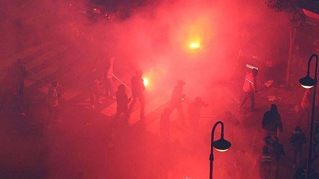 Enfrentamiento Ultra Boys-Biris en las calles de Gijón en la temporada 2009-10