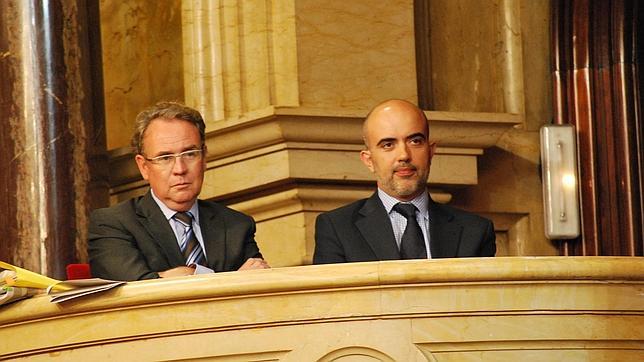 El presidente del Consejo Audiovisual de Cataluña, Roger Lappacher, y Daniel Sirera, miembro de este organismo