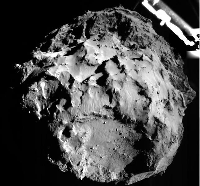 El módulo Philae captó esta imagen del cometa durante su aproximación