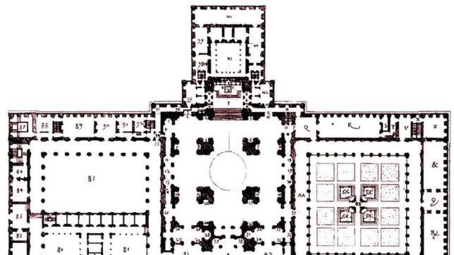 Plano de Juan de Herrera que esbozó para el diseño del monasterio