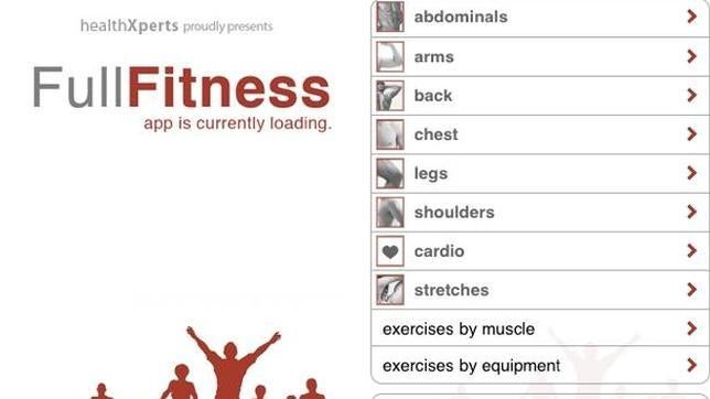 FullFitness ofrece tablas de ejercicios clasificados por múltiples campos