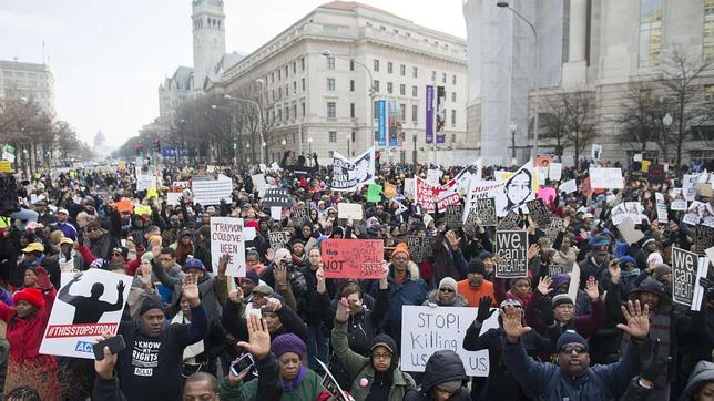 Los manifestantes en las calles de Washington