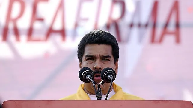 Maduro, durante su discurso-mitin el pasado lunes en Caracas