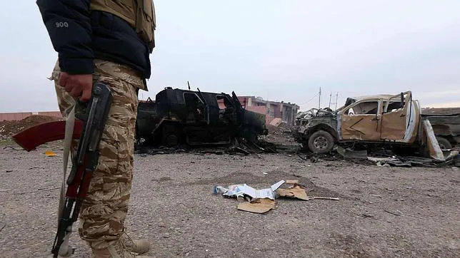 Lugar de un atentado cometido por el Estado islámico cerca de Zummar (Irak)