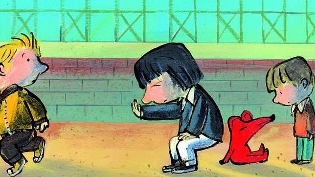 Una de las ilustraciones de Emilio Uberuaga en «Carlota no dice ni pío», de José Carlos Andrés