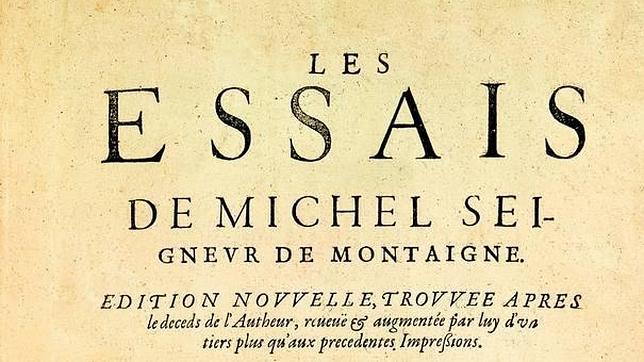 Detalle de la portada de la primera edición (1595) de los Essais de Michel de Montaigne