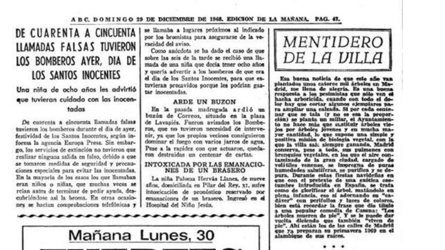 Cincuenta llamadas falsas a los bomberos por los Santos Inocentes en Madrid