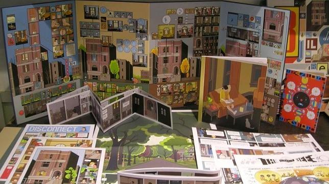 La «caja» desplegada de «Fabricar historias», de Chris Ware