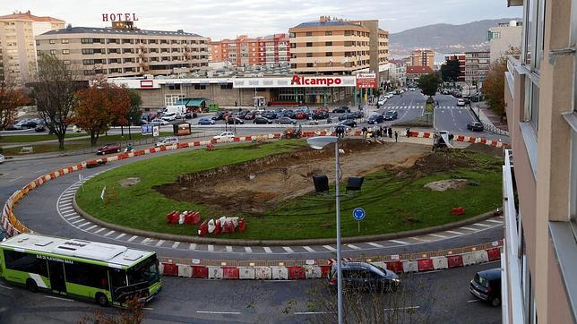 Rotonda del barrio vigués donde se pretende colocar el barco