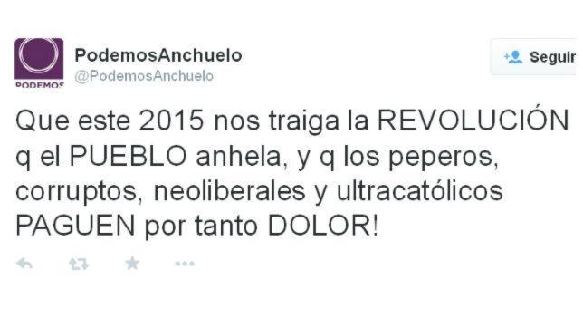 Ataques de PodemosAnchuelo contra «peperos y católicos»