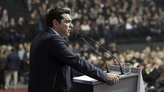 Alexis Tsípras, durante un mitin este sábado en Atenas