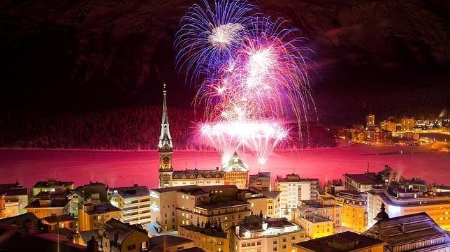 Celebración de año nuevo en Saint Moritz