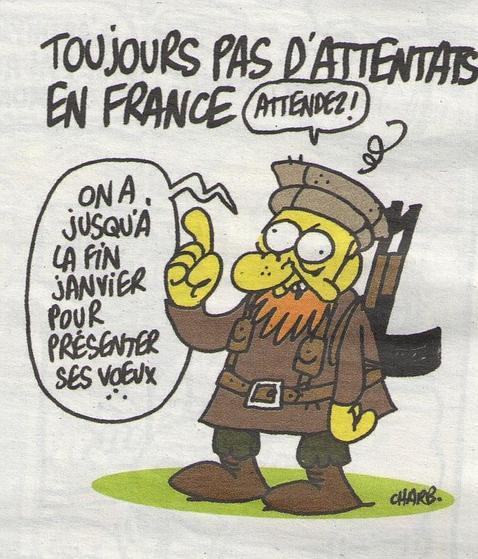 Una de las últimas caricaturas de Charlie Hebdo premoniza el atentado