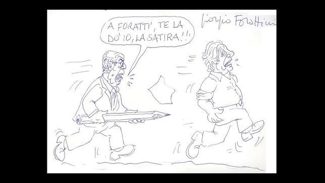 Una viñeta difundida por Giorgio Forattini en su Twitter