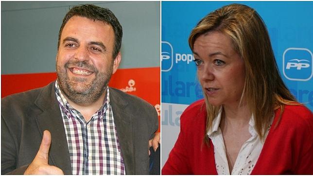 López (dcha.) ha contestado a las críticas de Blanco sobre la deuda de la Junta con Azuqueca