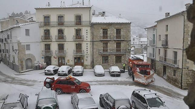 Imagen de la nevada del lunes en Ares del Maestrat