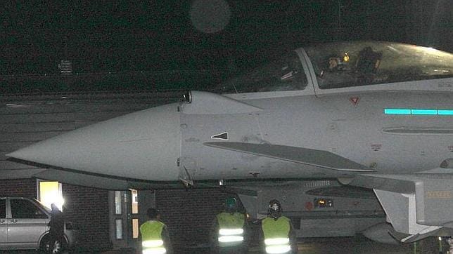 Los Eurofighter españoles a su llegada a la base de Ämari (Estonia) tras cumplir su misión el lunes pasado