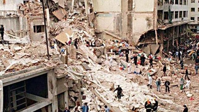 Imagen del atentado a la AMIA, en 1994