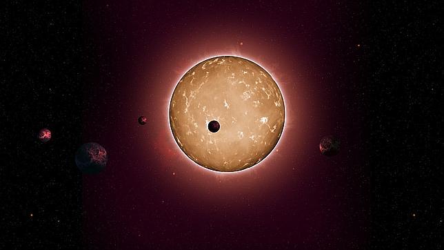 Recreación del sistema solar con cinco mundos de un tamaño similar al de la Tierra