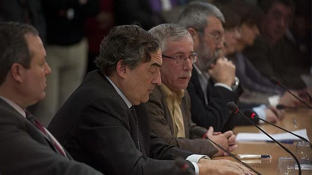 Terciado, Rosell, Toxo y Méndez, en enero de 2012