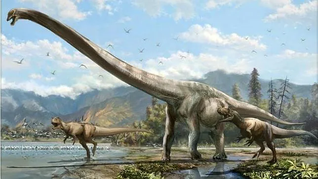 El Qijianglong, perseguido por dos dinosaurios carnívoros en el sur de China hace 160 millones de años