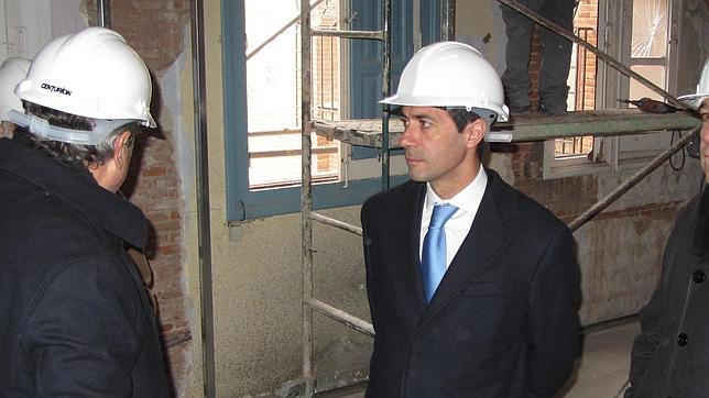Salvador Victoria, este martes durante su visita a las obras de ampliación del Museo Taurino de Las Ventas