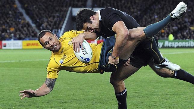 Un lance del partido entre Nueva Zelanda y Australia del último Mundial