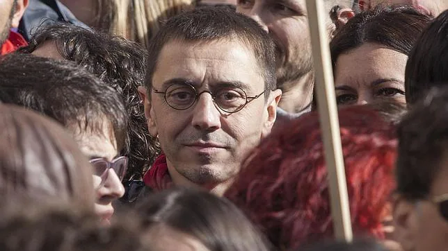 Juan Carlos Monedero, en la manifestación convocada por Podemos el sábado pasado