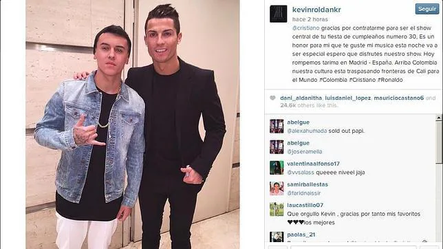 Cristiano Ronaldo junto a Kevin Roldán