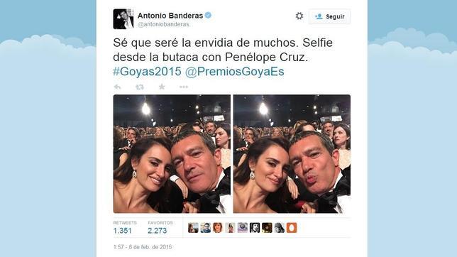 Antonio Banderas celebra su Goya de honor uniéndose a Twitter