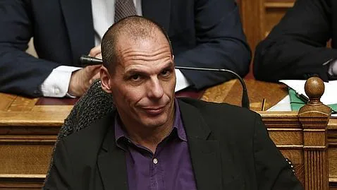 El Ministro de Finanzas griego, Varoufakis,en el parlamento, en Atenas