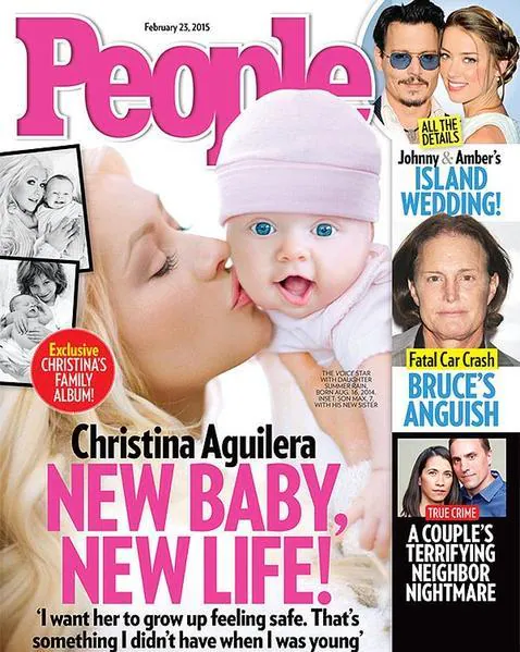 Portada de la revista «People» que protagoniza Christina Aguilera junto a su hija