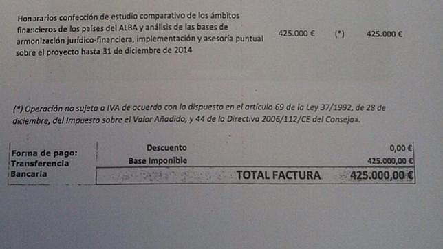 Monedero muestra una factura con 150 euros de diferencia con los 425.150 cobrados