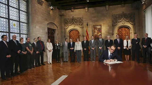 Artur Mas, el pasado 27 de septiembre durante la firma del decreto de convocatoria de la consulta del 9-N