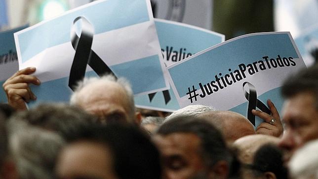 Marcha silenciosa convocada por los fiscales en memoria del fiscal Alberto Nisman, la semana pasada en Buenos Aires