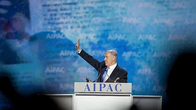 Netanyahu durante su intervención el lunes ante un lobby judío en Estados Unidos