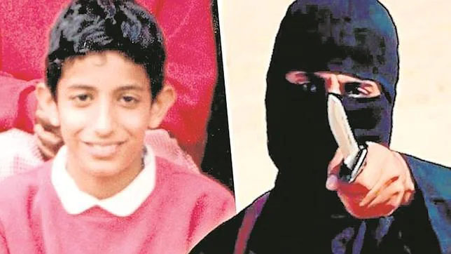 A la izquierda, un Mohamed Emwazi adolescente, integrado en la vida escolar inglesa. A la derecha, ya transformado en Jihadi John