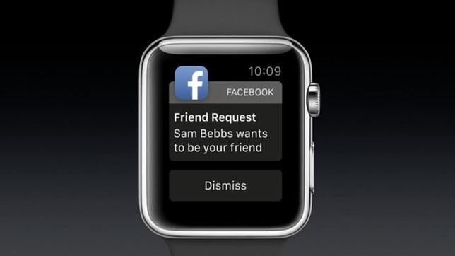 Detalle de la aplicación de Facebook para Apple Watch