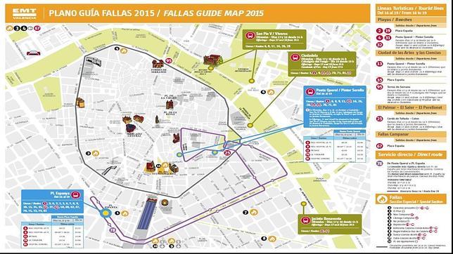 Fallas 2015: guía para desplazarte por Valencia con los autobuses de la EMT