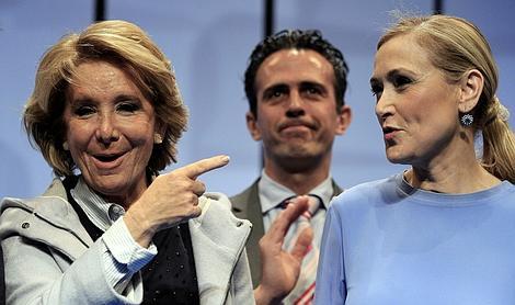 Aguirre con su «ticket» electoral en Madrid, Cristina Cifuentes / EFE