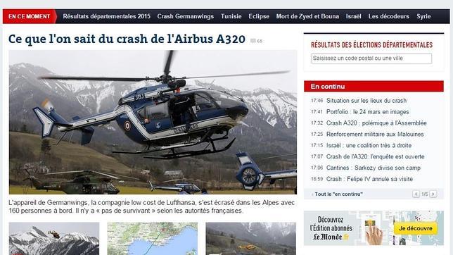 La tragedia aérea en los Alpes copa las portadas digitales de los diarios europeos