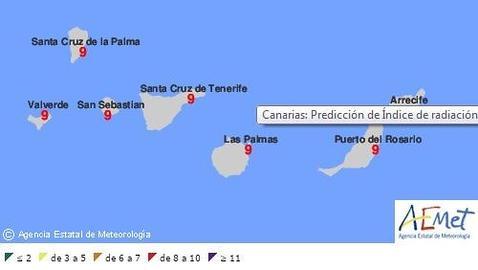 La radiación ultravioleta en Canarias será muy alta durante los próximos días