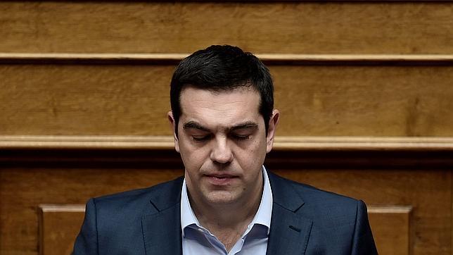 El primer ministro griego, Alexis Tsipras, durante su intervención en el Parlamento
