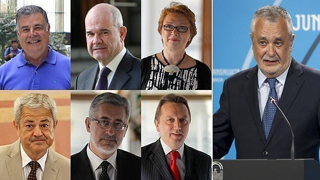 Algunos de los imputados por el caso de los ERE