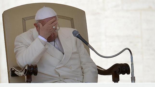 El Papa durante un momento de la audiencia general de los miércoles