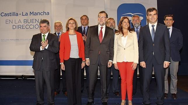 Cotillas, Jiménez Prieto, Cospedal, Rajoy, Labradro, Romero, Ramos, Román y Cuenca