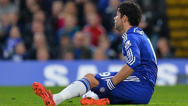 Diego Costa caía lesionado ante el Stoke City